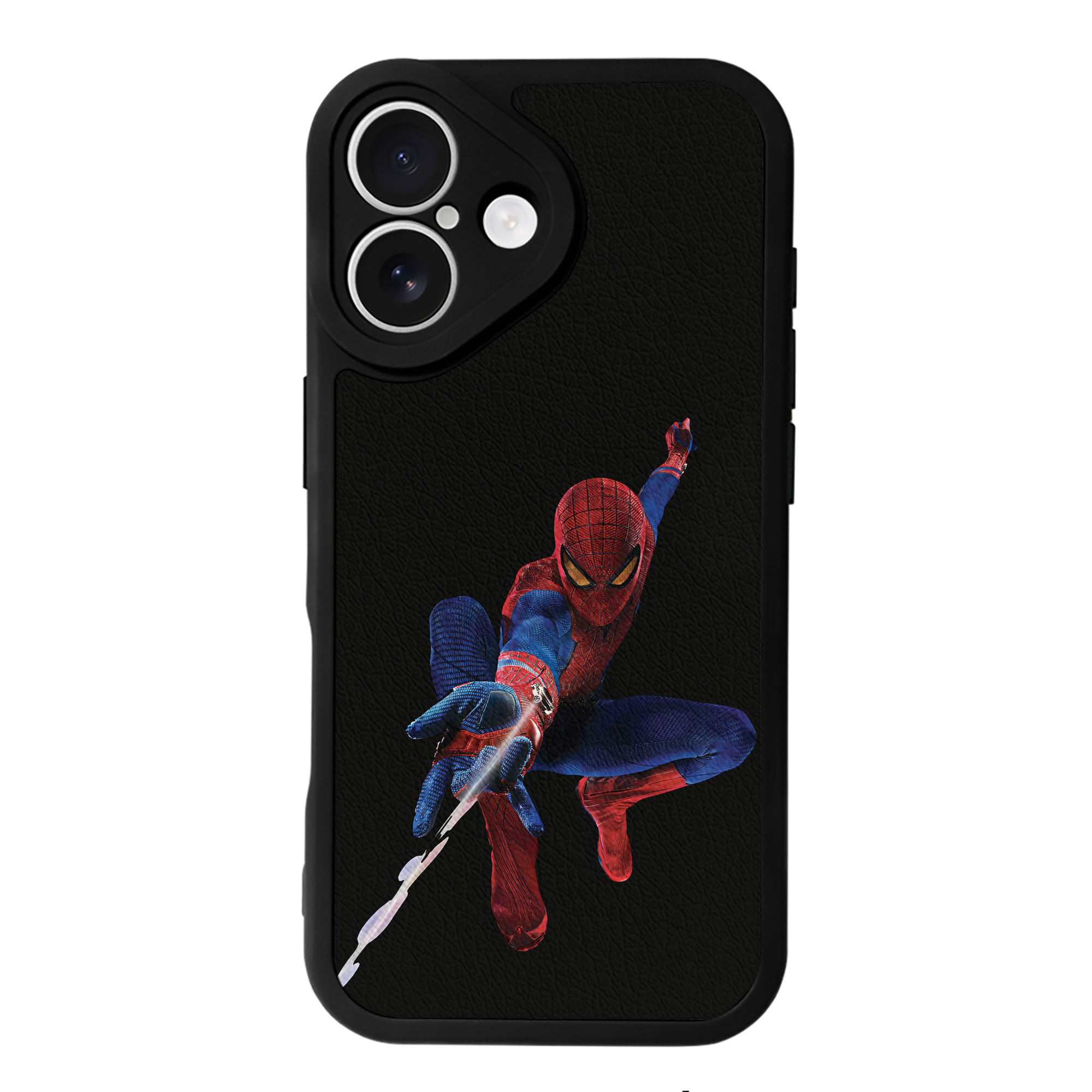 （画像用） Spider Man スパイダーマン 【iPhone 16シリーズ対応】シリコンスマホケース（レザー調） 材質：シリコン